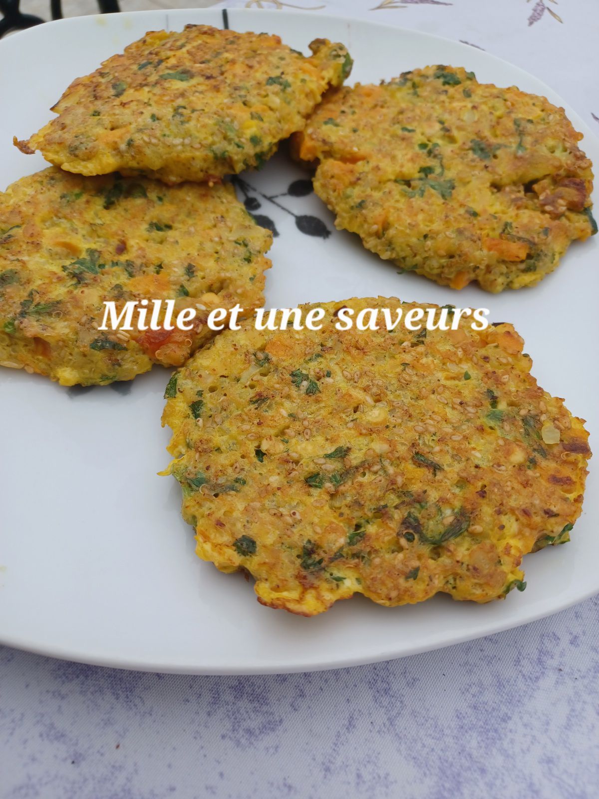 Galette quinoa lentille corail  et sesame