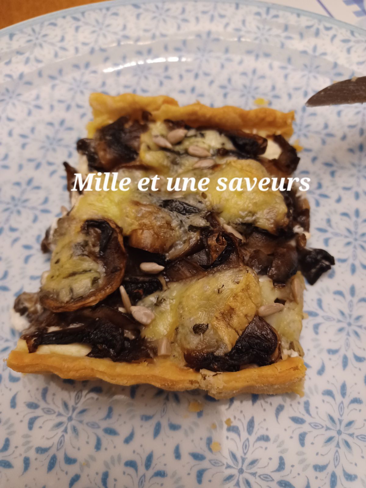 Tarte champignons et fourme d ambert 