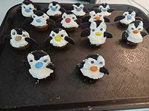 Cup cake en petit pingouin de Sophie
