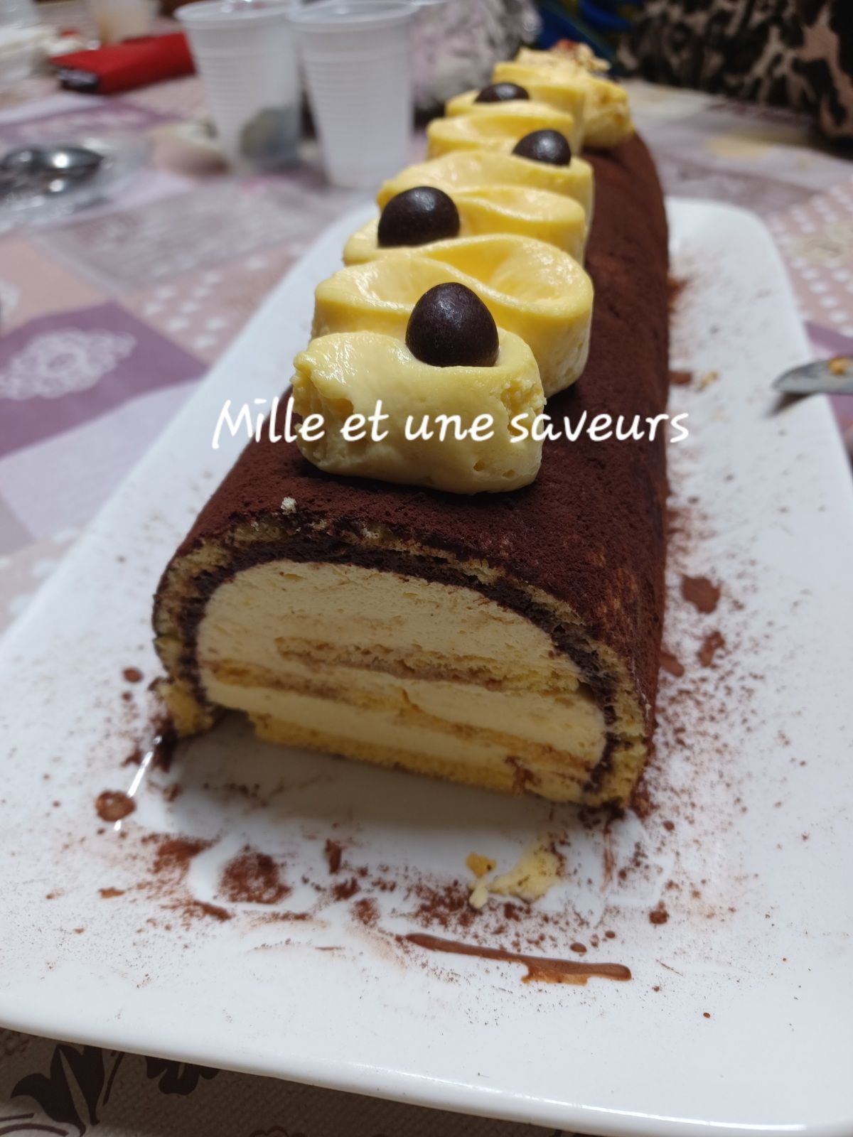 Bûche Tiramisu avec pâte à bombe