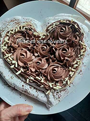 Pavlova ganache montée chocolat noir