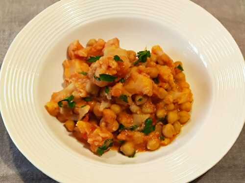 Curry au chou fleur et aux pois chiche