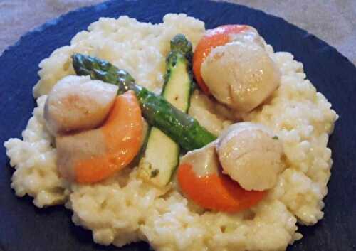 Risotto aux asperges et aux coquilles st Jacques