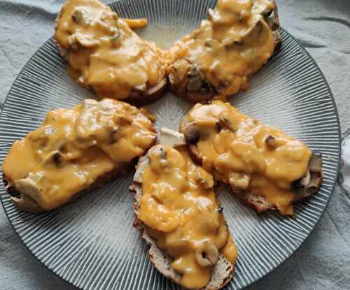 Welsh rarebit aux champignons