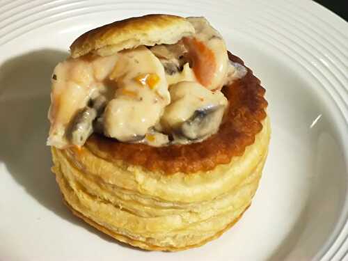 Vol au vent aux  crevettes et aux Saint-Jacques