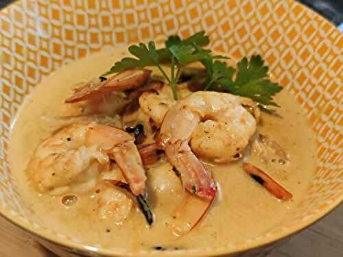 Crevettes curry coco