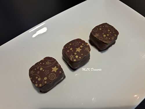 Ganache cadrée chocolat framboise avec un enrobage chocolat au lait 