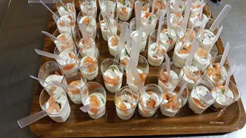 Verrine ricotta saumon fumé ciboulette et aneth