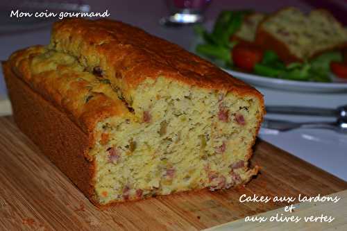 Cake aux lardons et aux olives vertes