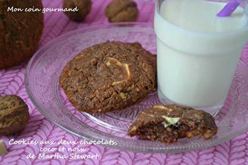 Cookies aux 2 chocolats, coco et noix de Martha Stewart