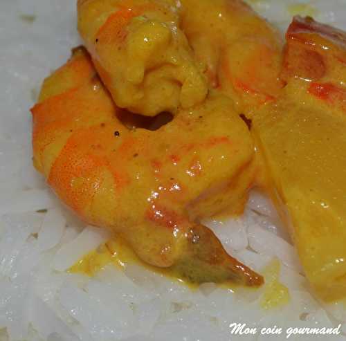 Crevettes au colombo et au lait de coco