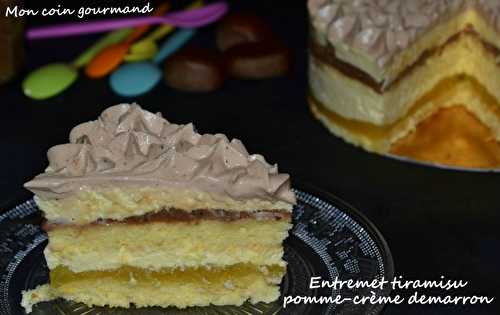 Entremet tiramisu "pomme-crème de marron"