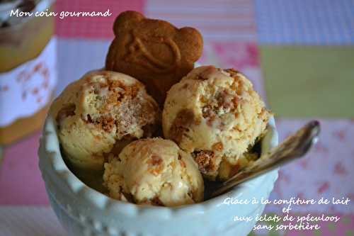 Glace à la confiture de lait et aux éclats de spéculoos sans sorbetière