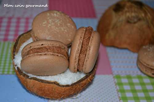 Macarons au chocolat au lait et à noix la coco