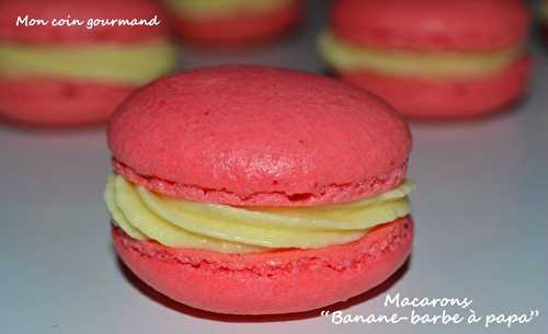 Macarons "barbe à papa-banane bonbon"