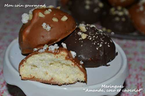 Meringues "Amande-coco et chocolat" - Mon coin gourmand