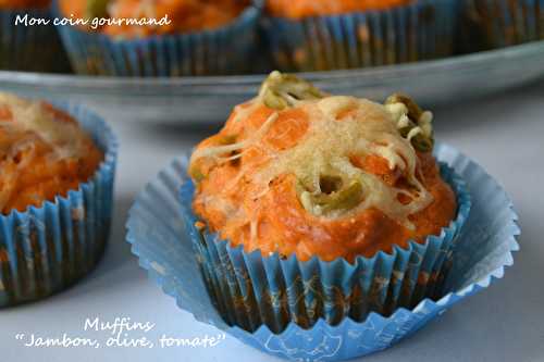 Muffins "jambon, olive, tomate"