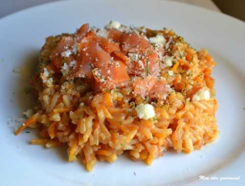 Risotto au saumon fumé