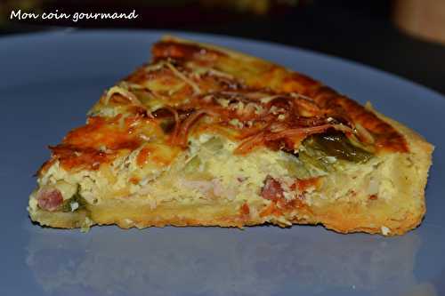 Tarte aux poireaux et aux lardons