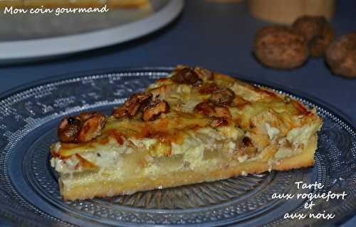 Tarte aux poires, roquefort et noix