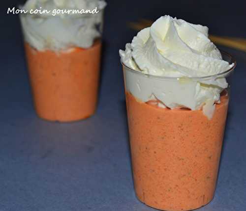 Verrines au poivron rouge et sa mousse de fromage frais