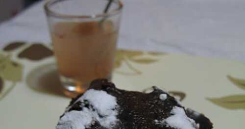 Fondant au chocolat accompagné de sa sauce pamplemousse