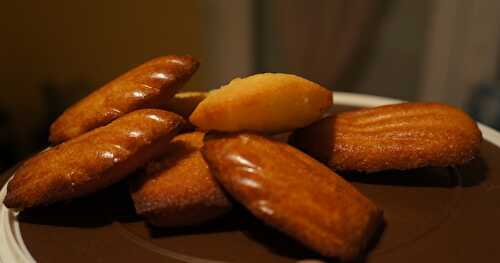 Madeleines tièdes au miel et amandes