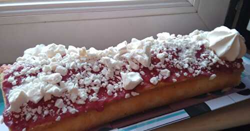 Test pour NoEl : buche chocolat blanc et framboises