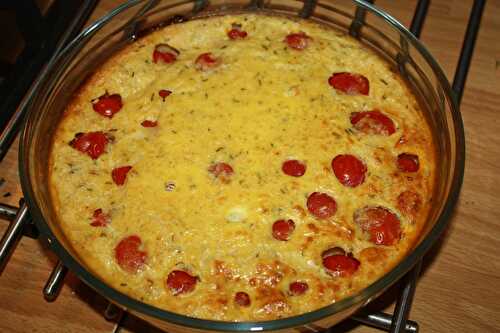 2015, je clafoutise tout l’été : clafoutis aux tomates cerise, scarmoza et thym