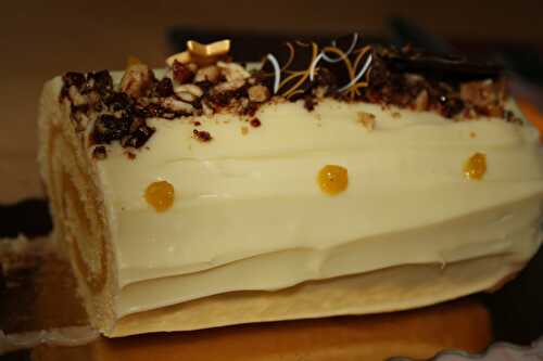 Bûche citron (lemon curd sans beurre) et chocolat blanc