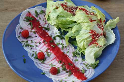 Carpaccio de betterave chiogga aux framboises et à l’oseille du jardin + le point sur l’usage des ustensiles...