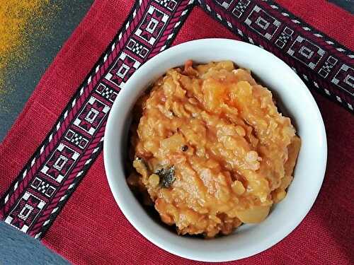 Dahl de lentilles corail à la courge parce que décidément j'aime les plats doudous