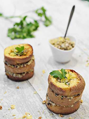 Enchanter vos apéros veggie : Layer cake aux agrumes et aux rillettes marines végétales (avec les panettone créatifs MOTTA - battle 750g)