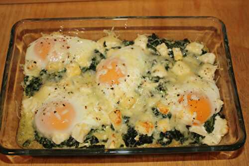 Épinards, œufs & feta en gratin  - MON MARAÎCHER A LA CASSEROLE