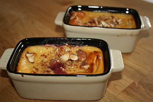 Fondant aux pêches rouges et à la purée d’amande (sans œufs, sans lait, sans gluten)