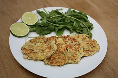 Galettes de courgettes aux crevettes et aux parfums d’Asie (un plat chaud mais frais ;-))