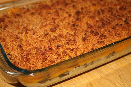 Gratin de boudin noir (chutney d’oignon, potimarron & pain d’épice)