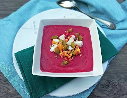 Il fait chaud... velouté froid à la betterave en un coup de blender pour ne pas trop s'échauffer en cuisine