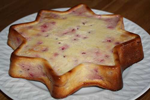 LE gâteau au fromage blanc avec une touche de coco et des groseilles (sans gluten)