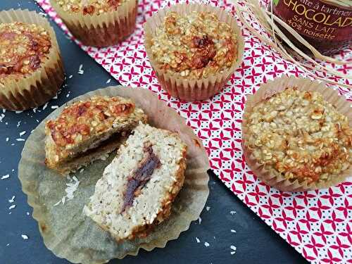 Le goûter qui réconforte au creux de l'hiver: mes muffins très sages fourrés à la pâte à tartiner (de la bonne, hein!?!)