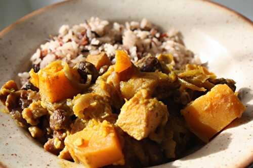 Le tajine végétarien d’automne (coing, butternut & châtaigne)