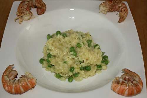 Risotto du printemps et langoustines sautées