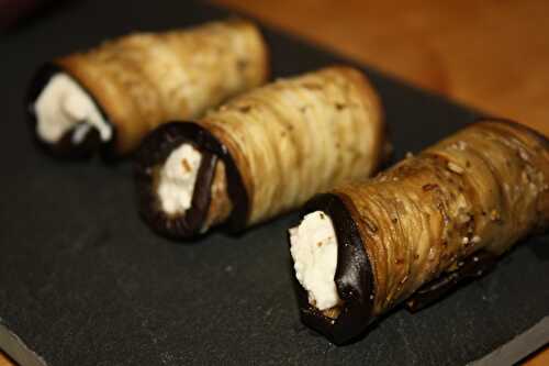 Rouleaux d'aubergines au chèvre