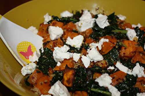 "Salade" tiède de kale, quinoa & patate douce rôtie