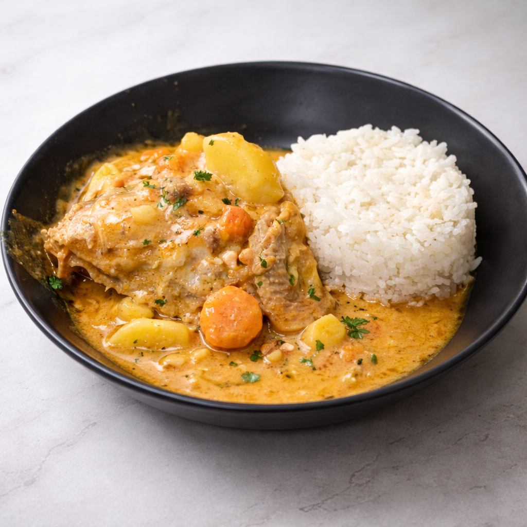 Recette du mafé au poulet au beurre de cacahuète