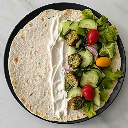 Recette de wraps végétariens aux falafels et sauce yaourt