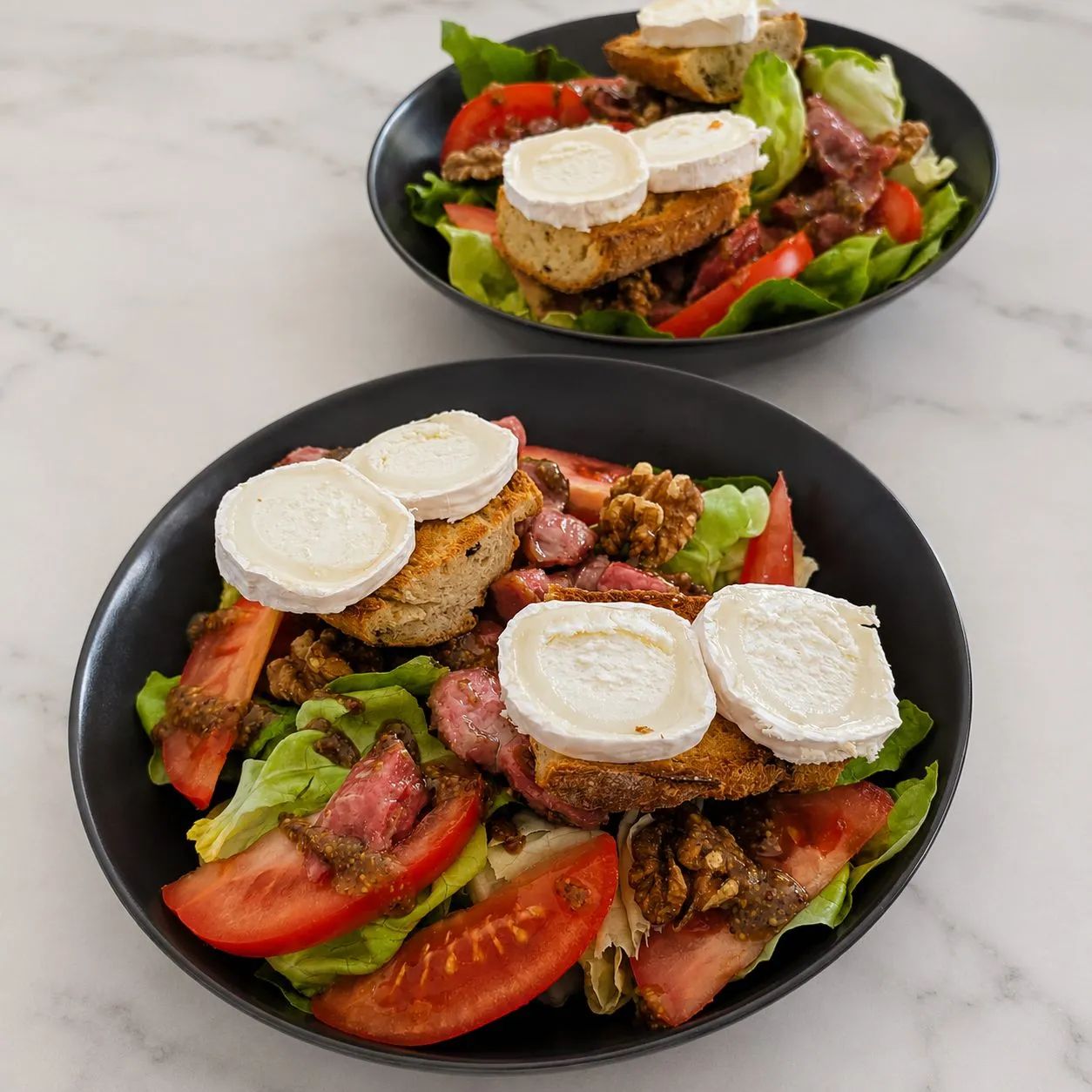 Salade de gésiers tomates et chèvre : recette facile en 15 minutes