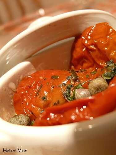 Petites marmites improvisées du dimanche soir, crabe et tomates confites