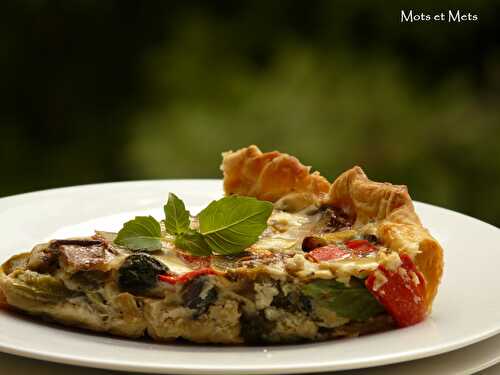 Quiche au basilic et aux légumes d'été