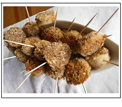 Sucettes de boudin blanc aux noisettes